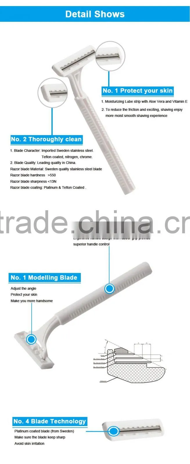 Ladies Razor Blade Manufacturer Disposable Straight Razor