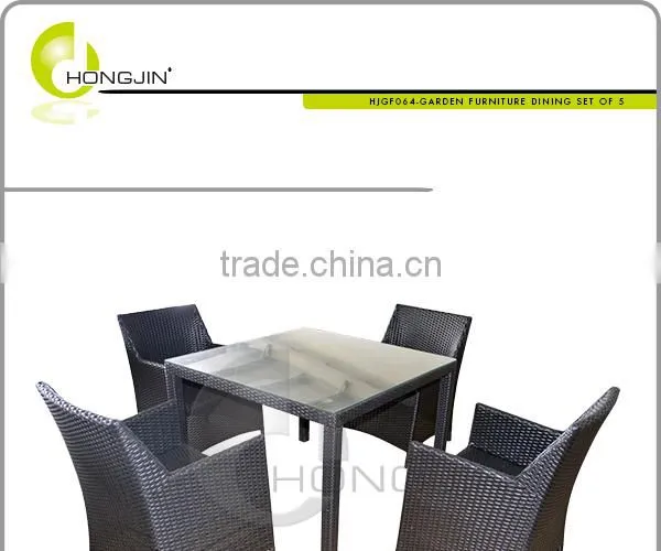 5pcs Outdoor PE Wicker Furniture Dining Set