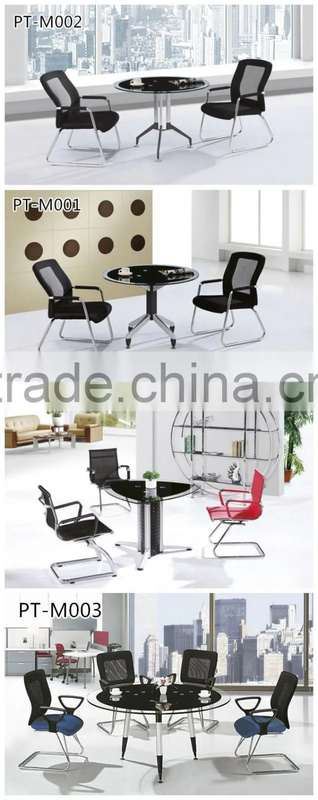 Luxury furniture round table office meeting table talk table with metal leg PT-M003