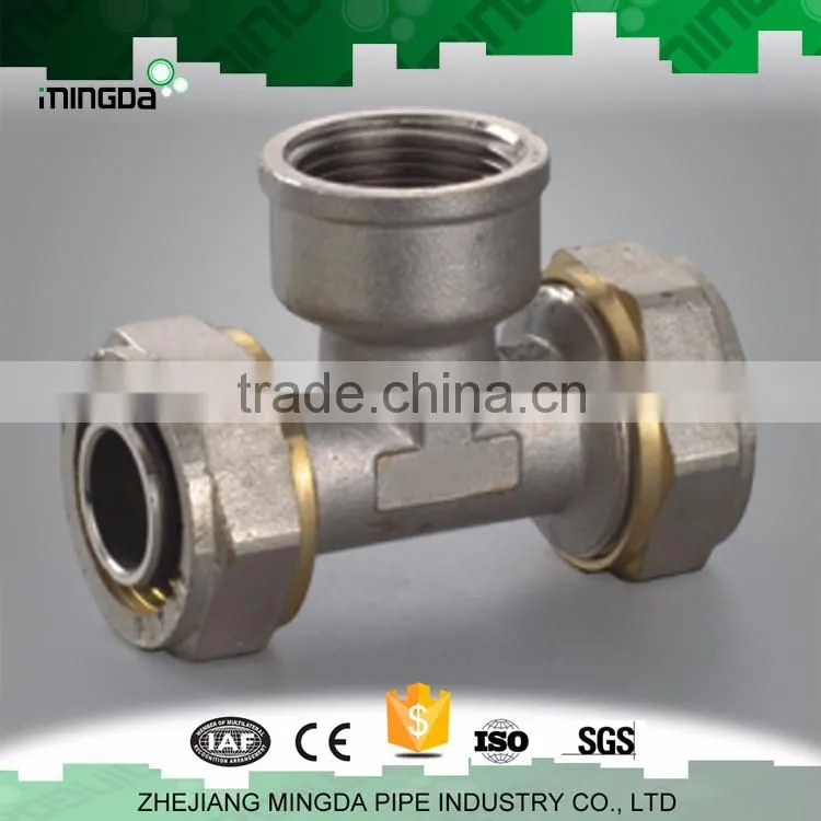 MD floor heart pipe brass parts copper pipe press fitting tube connector brass barb hose fitting brass compression pipe fitting