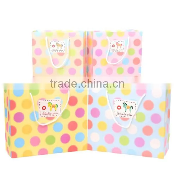 Romantic Colorful Horse And Spots Paper Shopping Bag