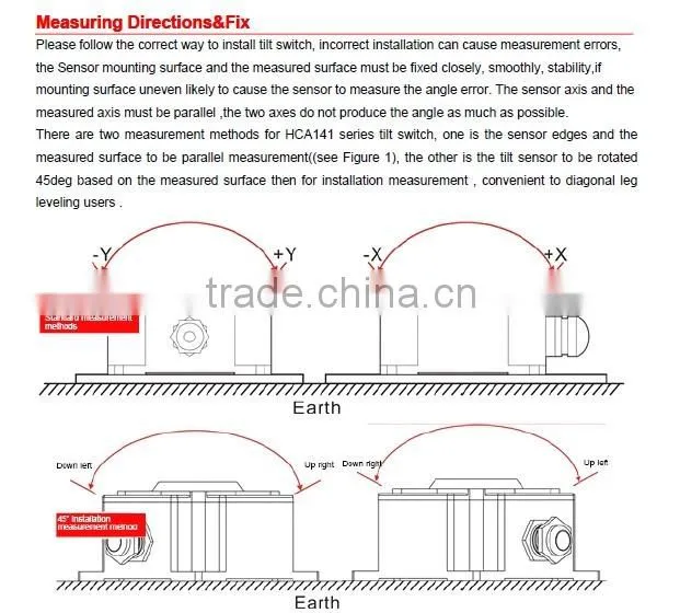 Wholesales & Retails HCA131A High Performance Dual axes Tilt Sensor Switch Led Light With Tilt Switch From Shenzhen Factory