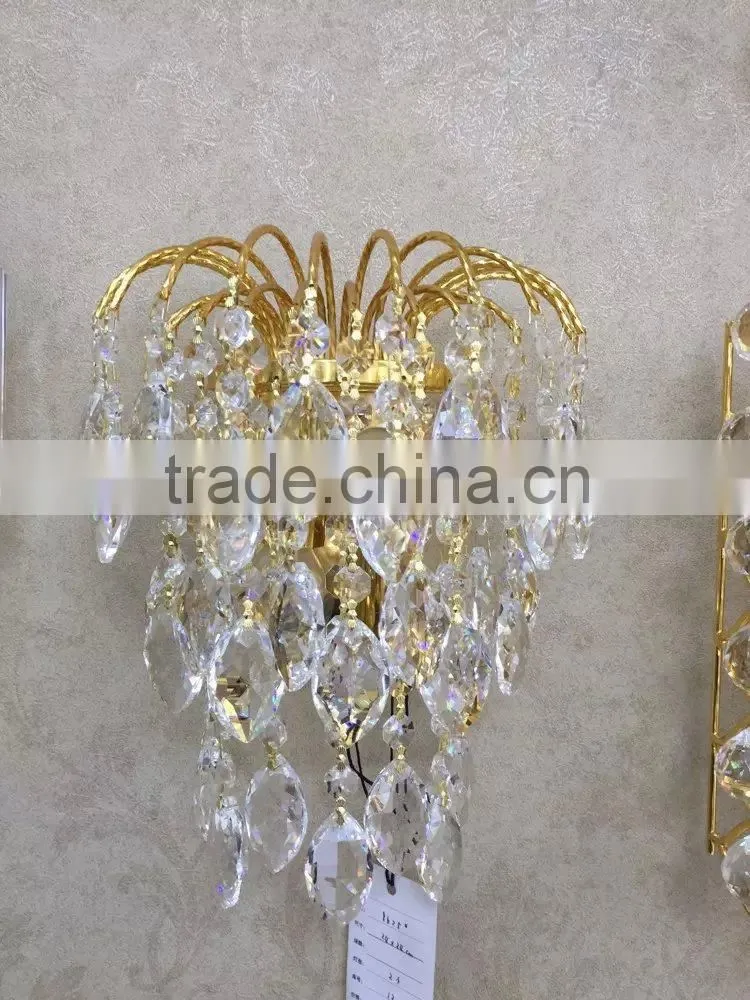 luxury crystal wall lamp with gold decoration CMF--001