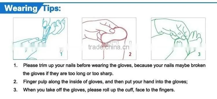 Powder-free food grade vinyl gloves