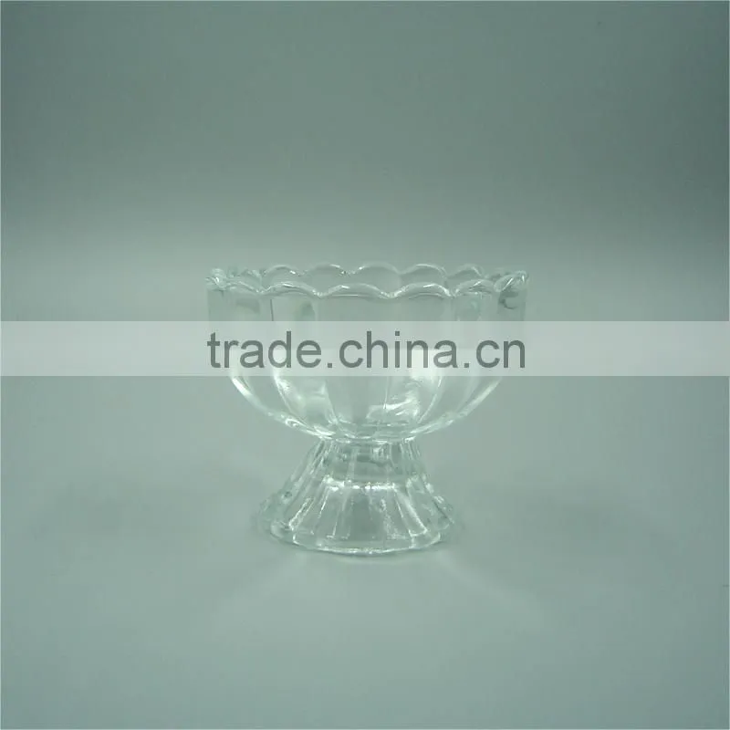 140ml Clear Wave-Edged Rim Glass Potpourri Jars/ Candy Jars/ Snack Storage Jars for Wholesale