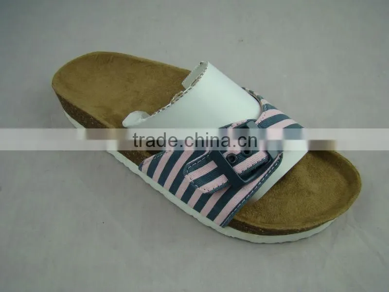 Canvas ladies cork slippers