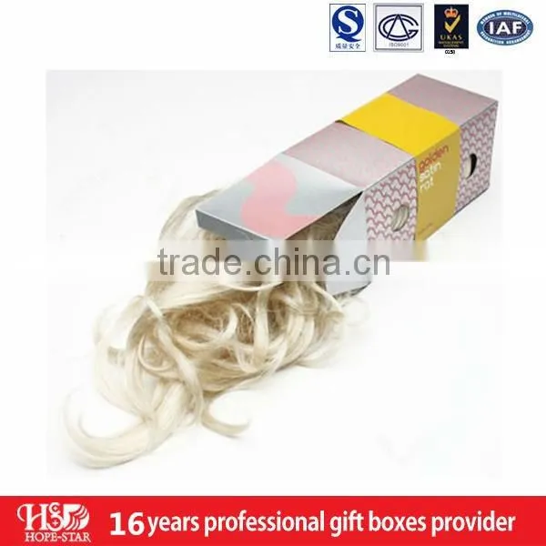 2016 Best Selling Wholesale Custom Design Paper Hair Extension Packaging Box