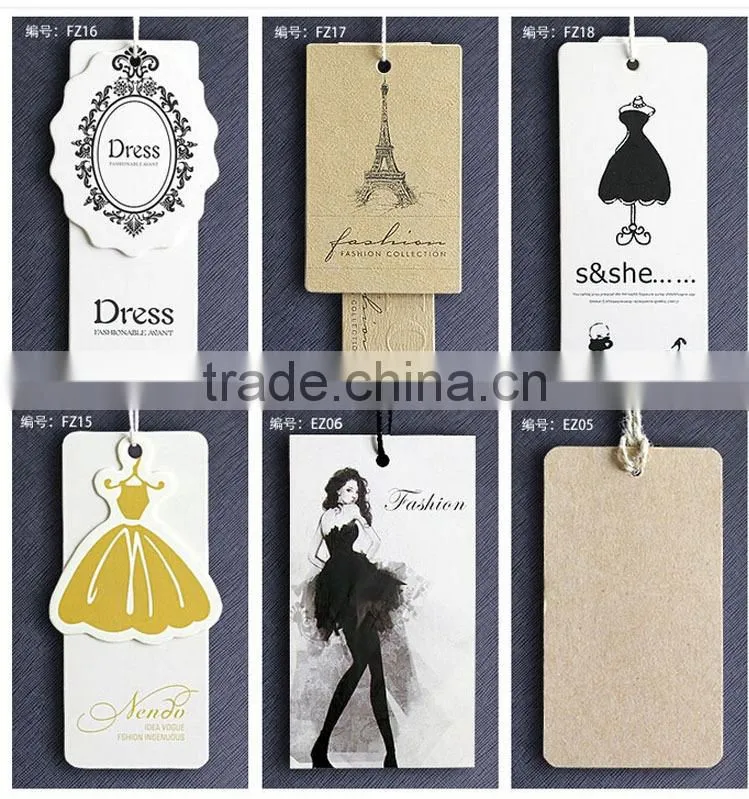 Recycled kraft paper hang tags for lady's clothing
