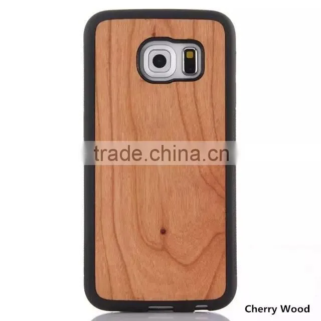 TPU Design Bamboo Phone Case Wood Mobile Phone S6 Cover