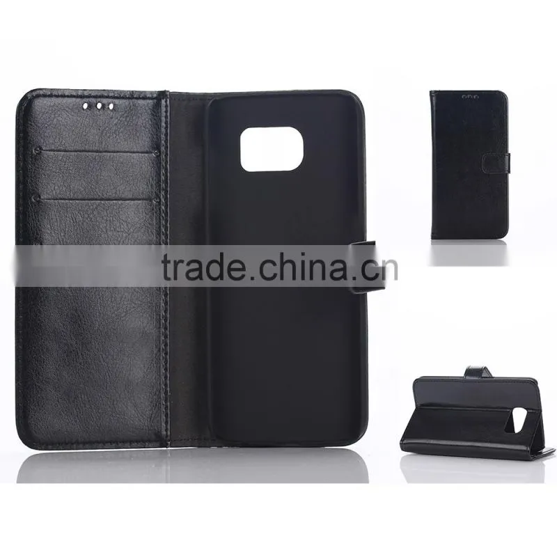 For Samsung Galaxy S6 Wallet Case Pu leather case with Card Slots and Cash Compartment Flip Cover with Kickstand Feature