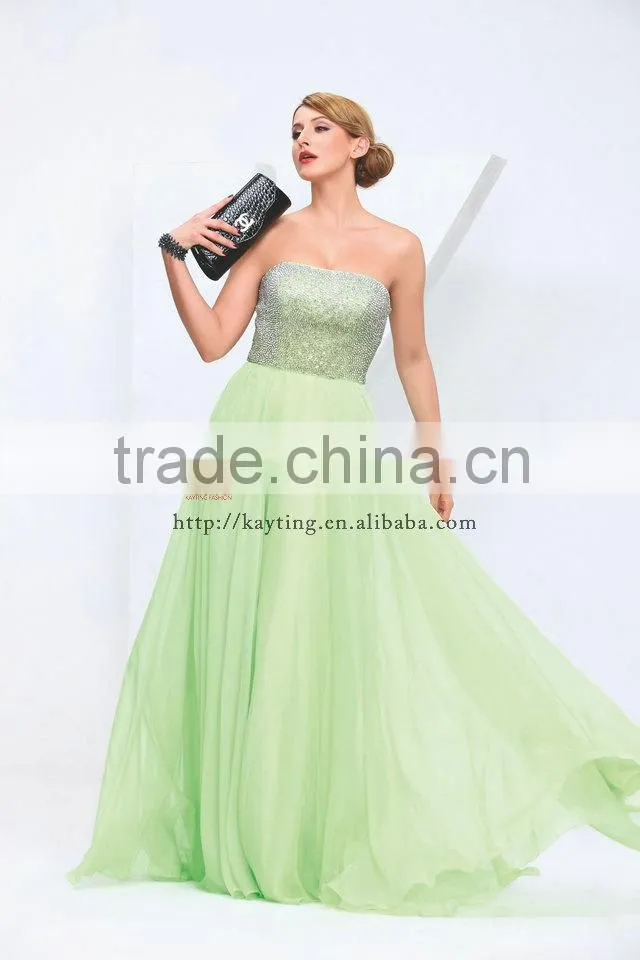 2014 Latest design off-shoulder elegant full figure evening dresses