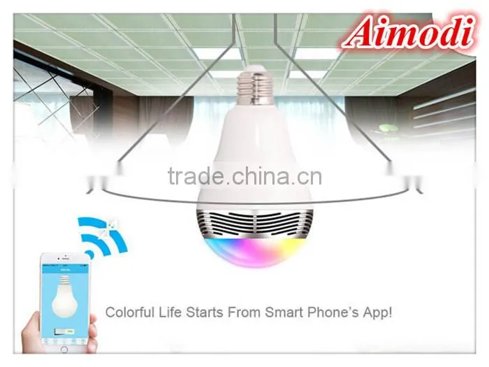LED smart Light Bulb Lamp Wireless Bluetooth 4.0 Speaker E27 lamp Base Music Player Sound Box Lighting for APP BL-05