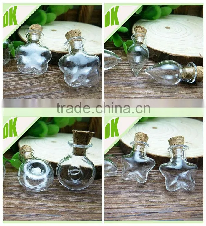 ** bottle jewelry ** miniature bottles, tiny glass bottles, Round Glass Bottle - empty mini 200ml glass bottle