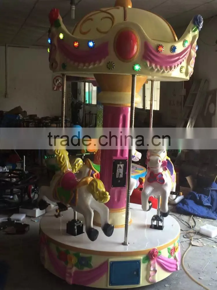 Alibaba china best sale fiberglass 9 seats amusement park rides large rotating used small musical toy carousel for children