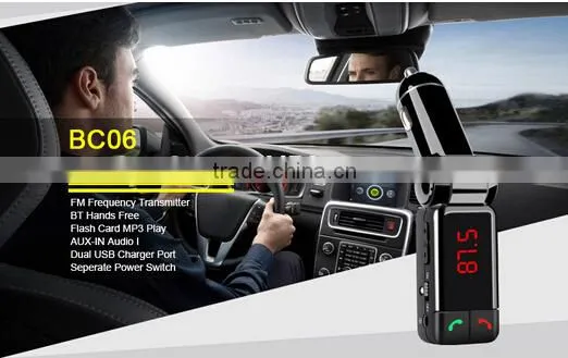 BC06 Wireless In-Car Bluetooth MP3 FM Transmitter with Charging Hands-Free