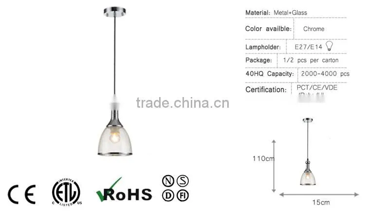 hot sale modern glass pendant lighting for restaurant