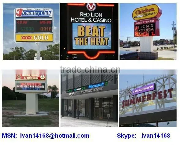 china suppier led factory price tri color outdoor programmable scrolling led sign