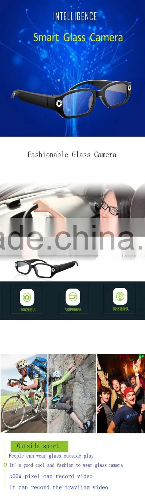 Fashionable Video recording HD1080P hidden glasses sunglasses camera