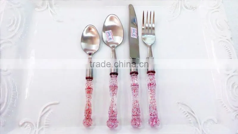 High quality plastic handle stainless steel cutlery set