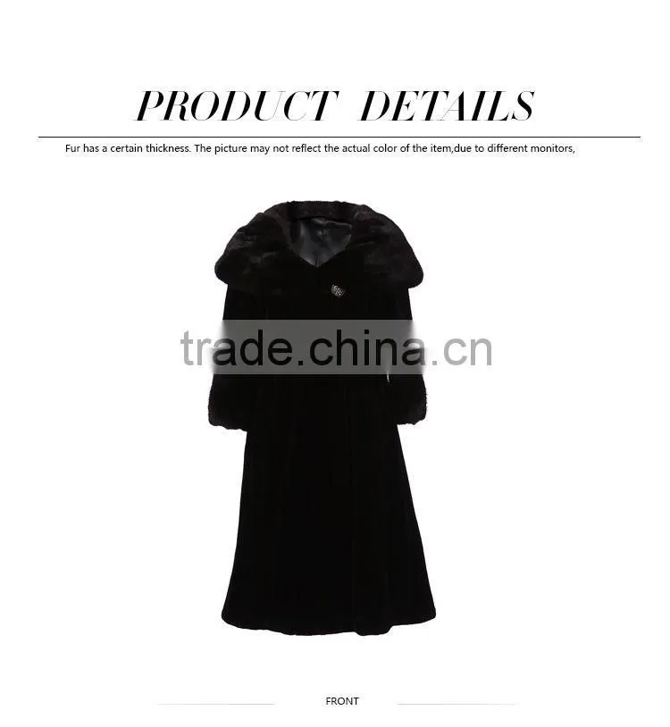 Discout winter long 100% real mink women fur coat for sale