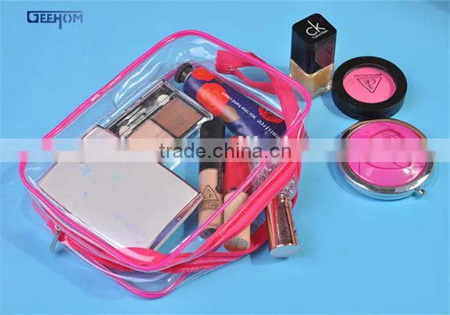 clear rectangle pvc zipper waterproof travel bag set