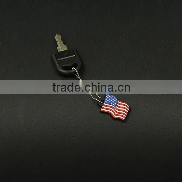 The American flag shaped 2d cheap custom soft pvc keychain