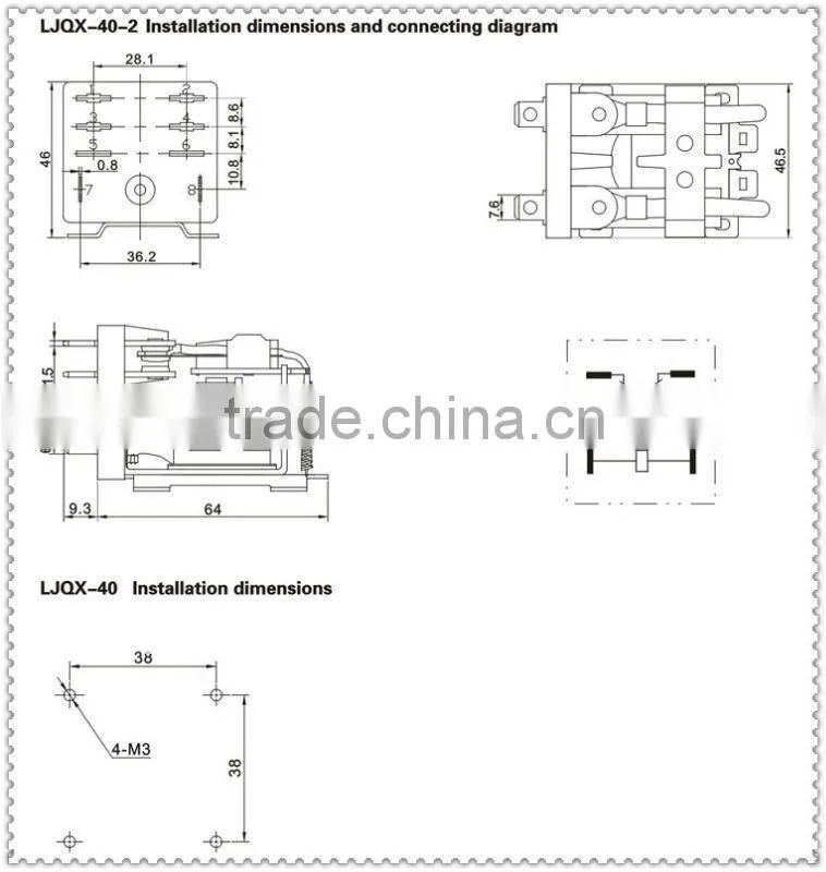 general purpose electromagnetism relay LJQX-40F-1Z