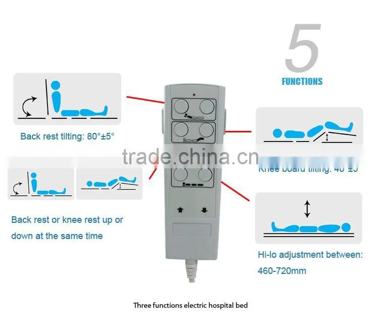 Three functions motorized cheap children infant hospital bed for sale price