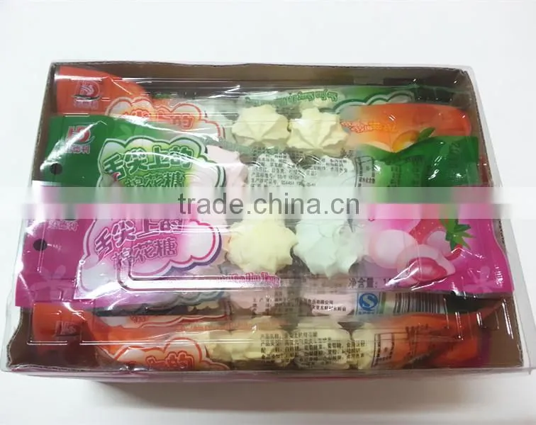 Center filling strawberry jam Flower shaped marshmallow with shape
