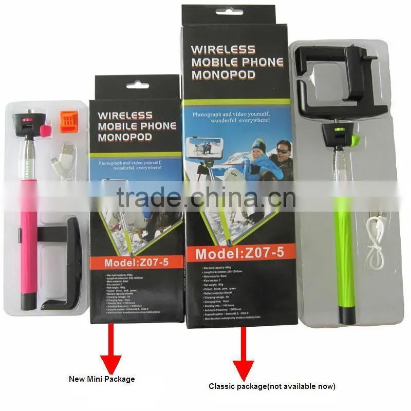Telescoping Pole Adjustable Monopod W/ Built-in Wireless Shutter Remote Control For iPhone6/iPhone6 Plus/Samsung Galaxy S5
