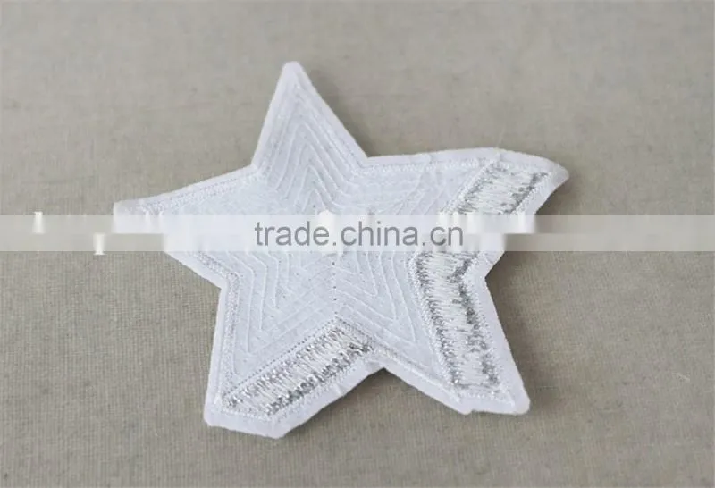 hot selling custom 3d star pattern sequin patch embroidery trim polyester material for wholesale