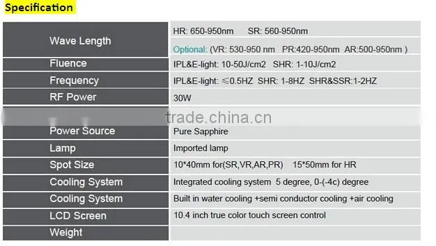 Multifunctional Portable IPL Laser Hair Removal Machine / 2015 Professional Beauty Machine