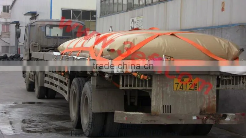 Folding oil bag for truck base or platform