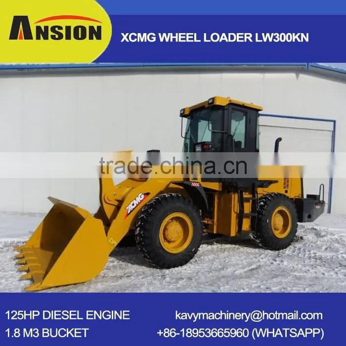 Chinese harga xcmg wheel loader lw300f with 1.7m3 bucket and 92kW engine