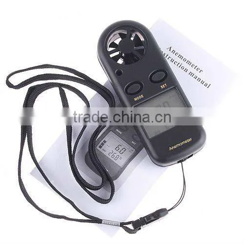 LCD Wind Speed Gauge Meter Anemometer NTC Thermometer