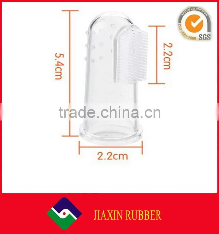 High quality custom soft transparent silicone finger toothbrush for baby /kid /infant/toddler