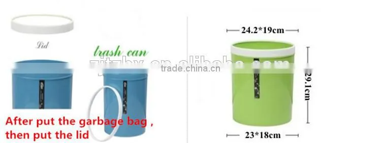 Double Color Plastic Trash Can Waste Bin Medium Dustbin 9L