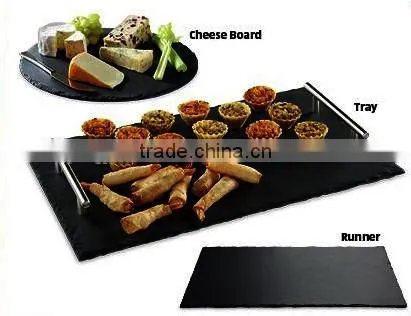 elegant black slate coaster with goblet