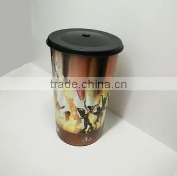 custom IML plastic milk tea mug cup