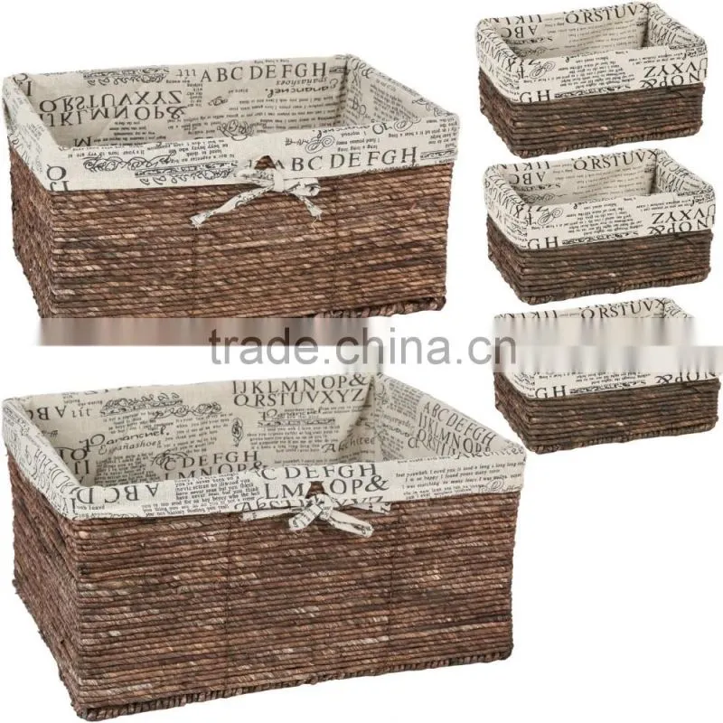 ECO-Friendly Woven Storage Basket, With Cotton Bag