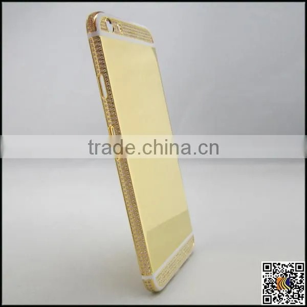 24k gold crystal housing for iphone 6s,for iphone 6s diamond back cover,back cover housing for iphone 6s