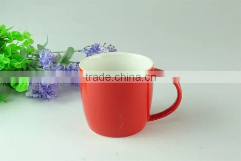 Stock Hot sale Cheap Colorful red glazed ceramic mug cups for promotion coffee mug