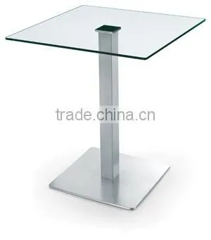 tempered glass top brushed steel base cocktail table bar table LQ- GT26