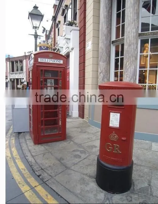 Freestanding antique outdoor metal frame telephone booth