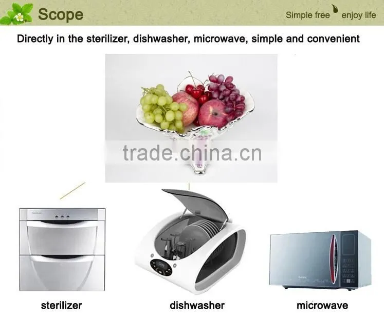 Wholesale ceramic candy dish golden,fruit tray ceramic material