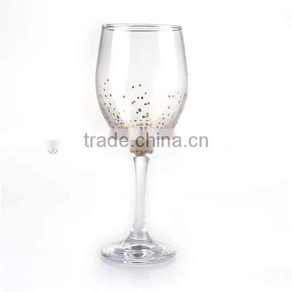 High quality wine glass and water glass set with golden decal