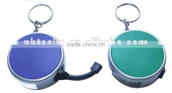Fashion design plastic pocket LED flashlight with key ring