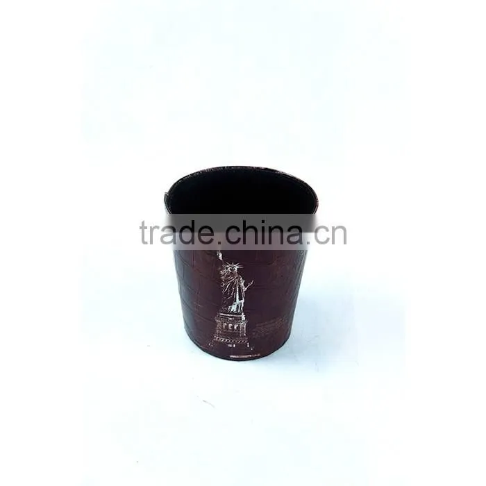 High Quality Waste Bin Faux Leather Trash Can For Home/Office/Hotel