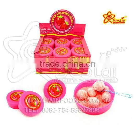 Jelly Bubble Gum Ball With Sour Powder