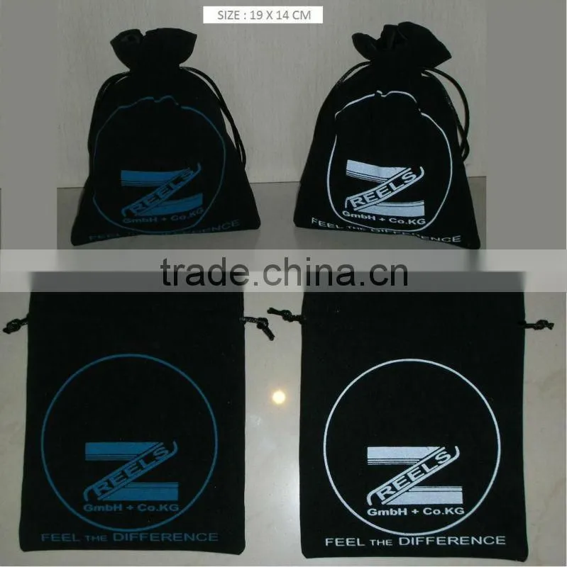 Velvet promotional gift pouch with drawstring